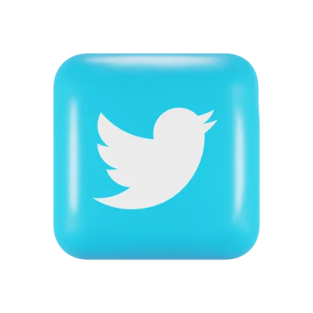 Free Twitter  3D Logo