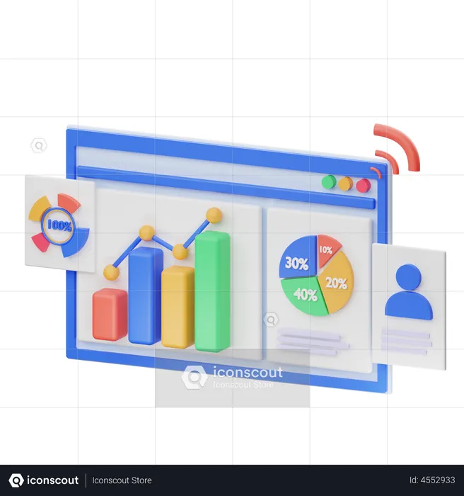 Análisis en línea  3D Illustration