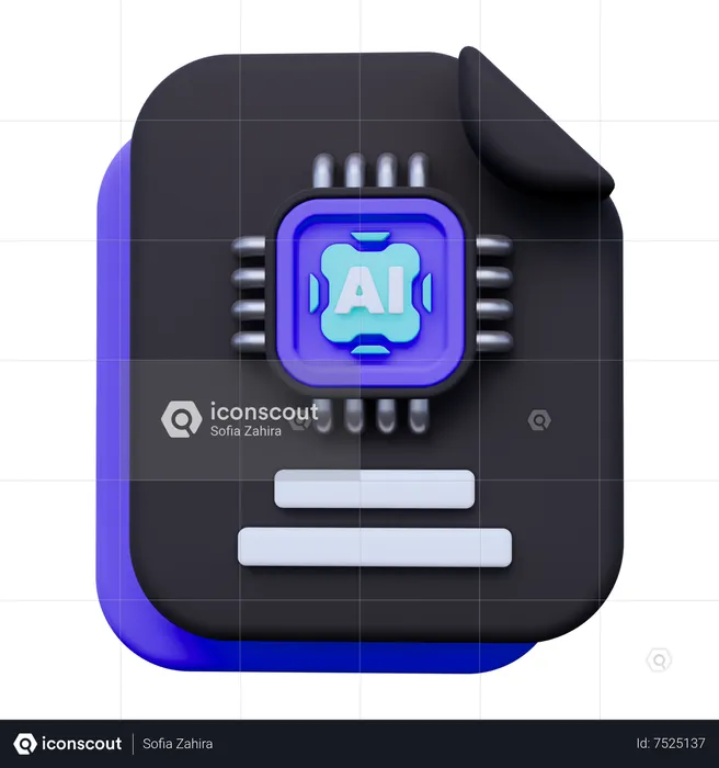 Artificial Intelligence File  3D Icon