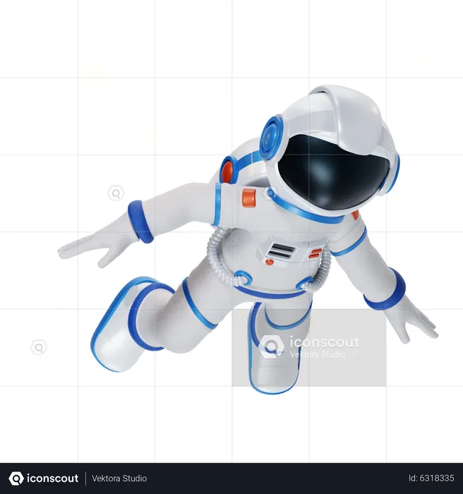 Astronauta voando no espaço  3D Illustration