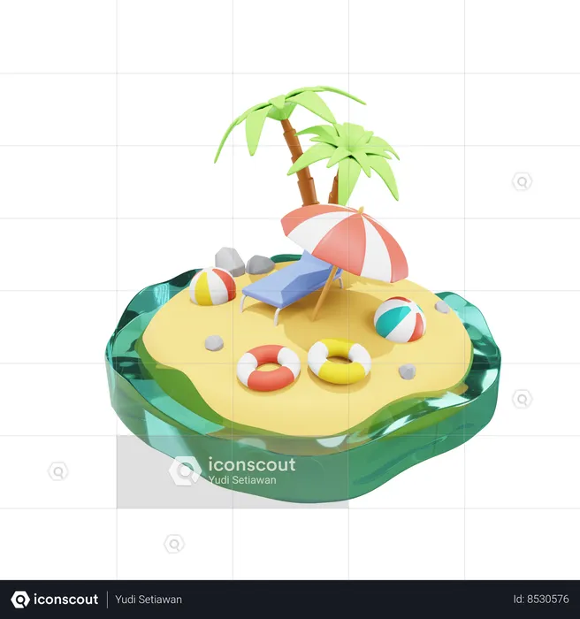 Beach  3D Icon