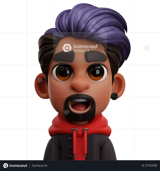 BEARD MAN  3D Icon