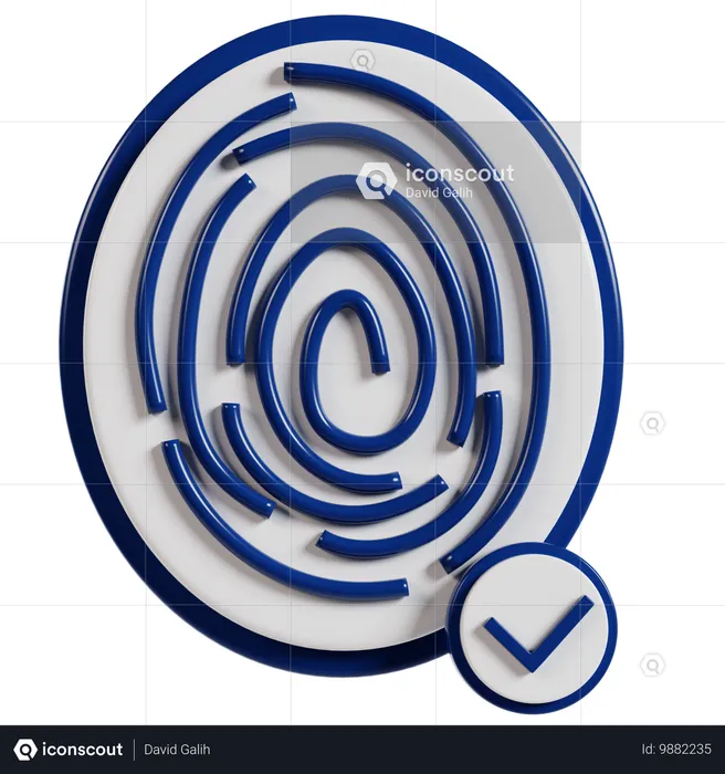 Biometrische Authentifizierung, Zukunftssymbol  3D Illustration