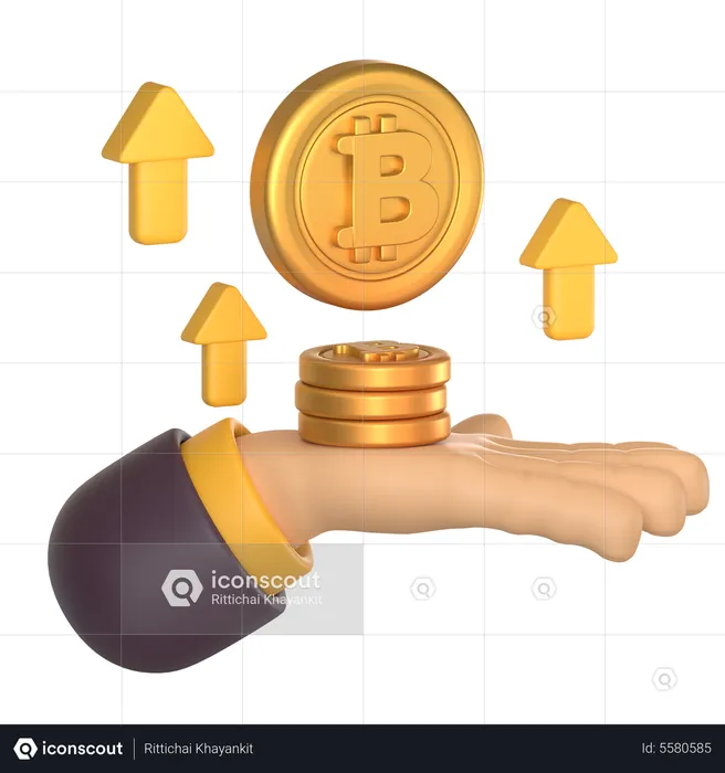 Crecimiento de bitcoin  3D Icon