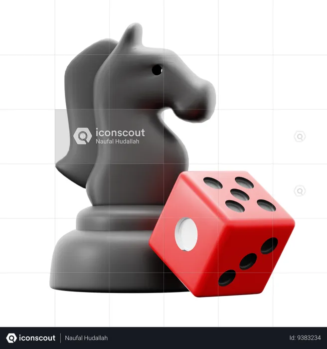 Black Knight Horse  3D Icon