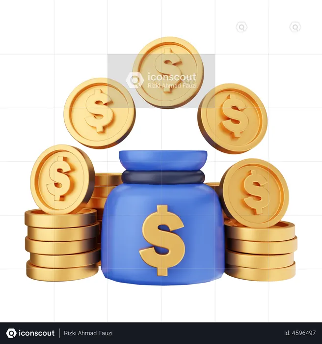 Bolsa de dinero  3D Illustration