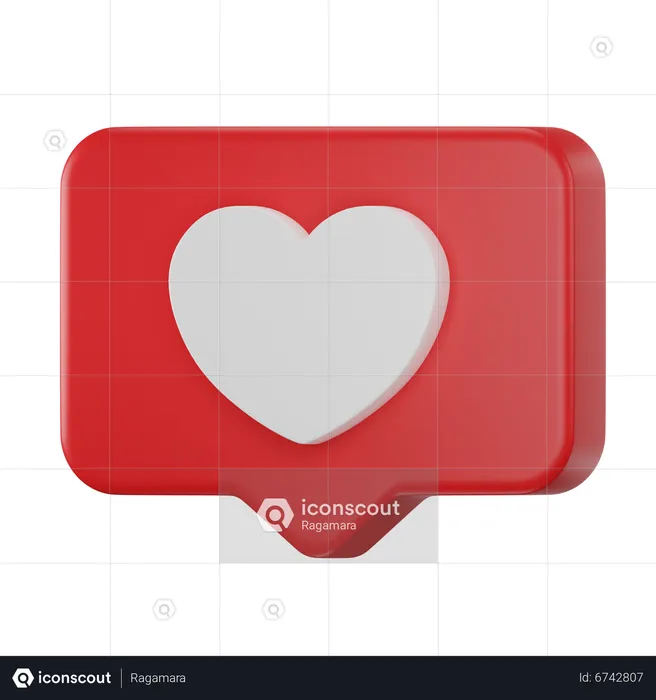 Blase Chat Liebe Herzform  3D Icon