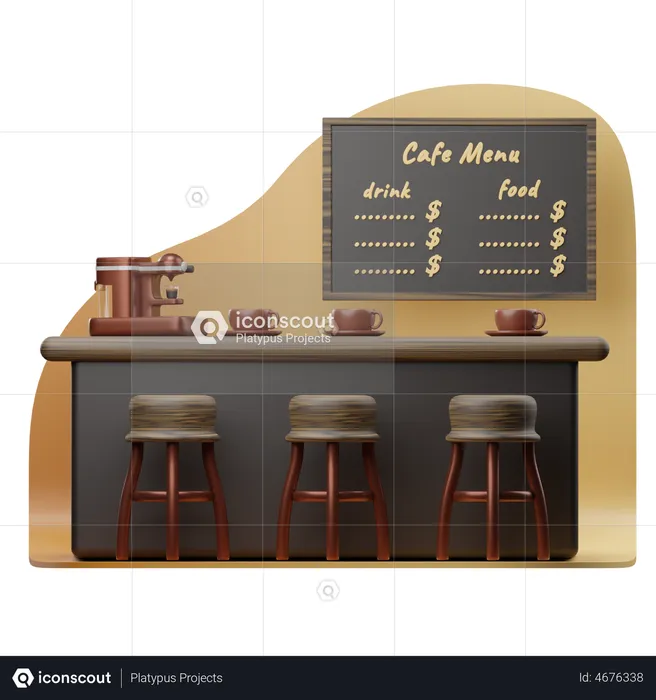 Sesiones de café  3D Illustration