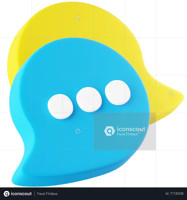 Chat Bubble Logo 3D Icon