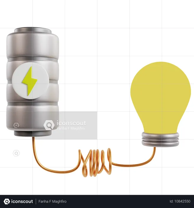 Circuito de bombilla alimentada por batería  3D Icon