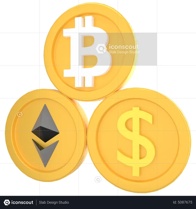 Criptomoeda  3D Icon