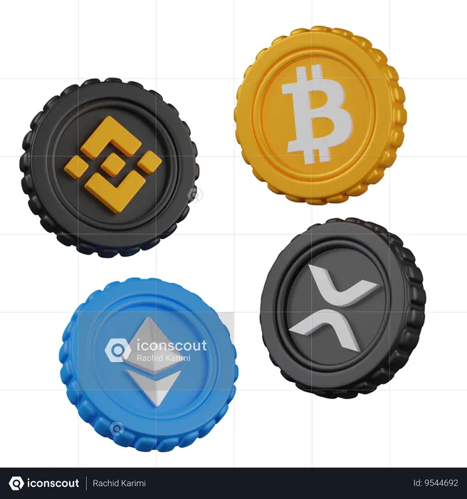 Crypto Money coins  3D Icon