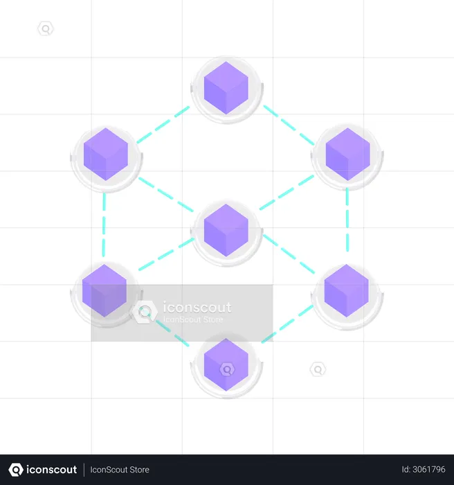 Cryptocurrency Blockchain  3D Illustration