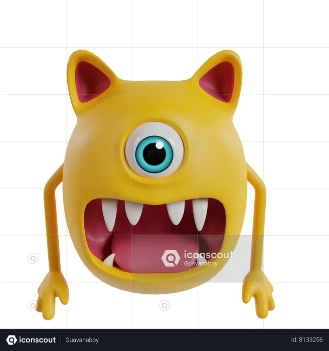 Cute Monster  3D Icon