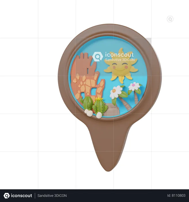 Emplacement dans le désert  3D Icon