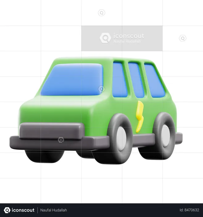 Carro EV  3D Icon