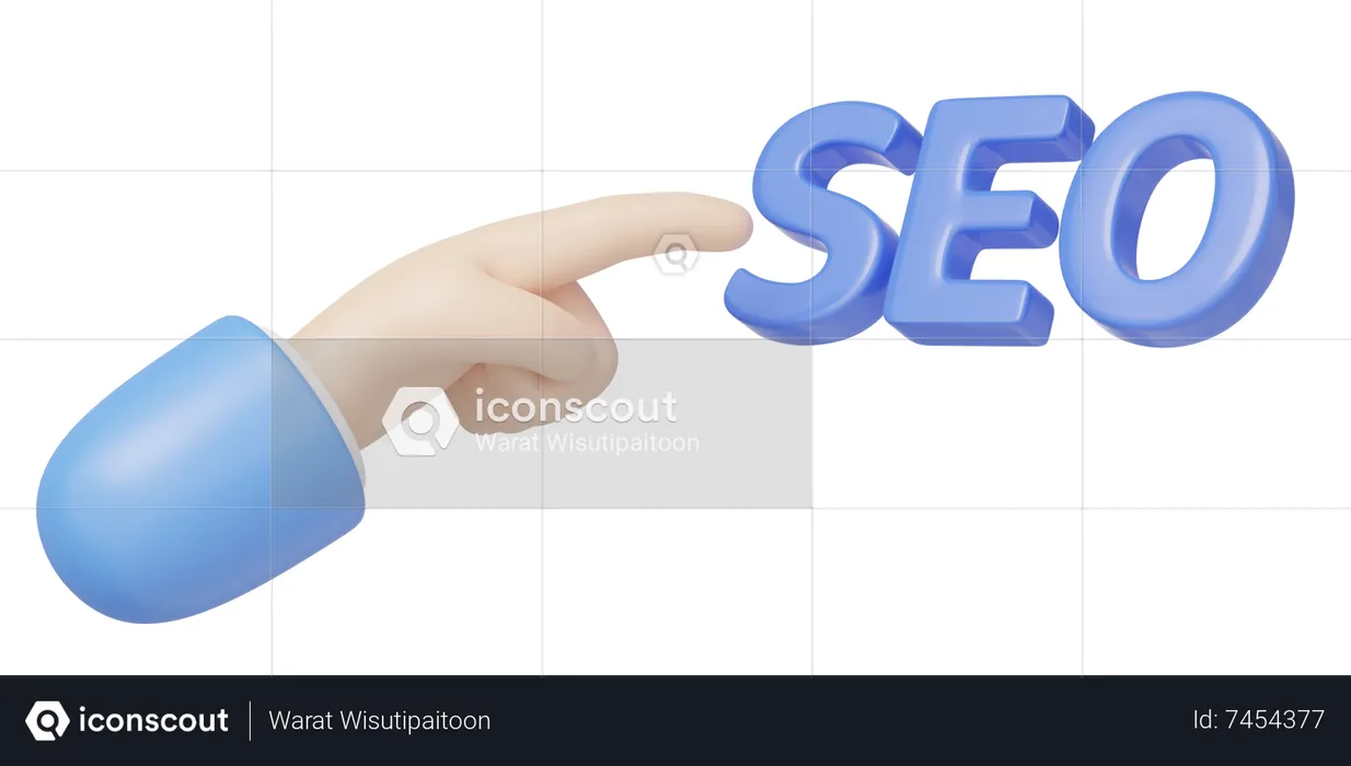 Finger Pointing To Seo  3D Icon