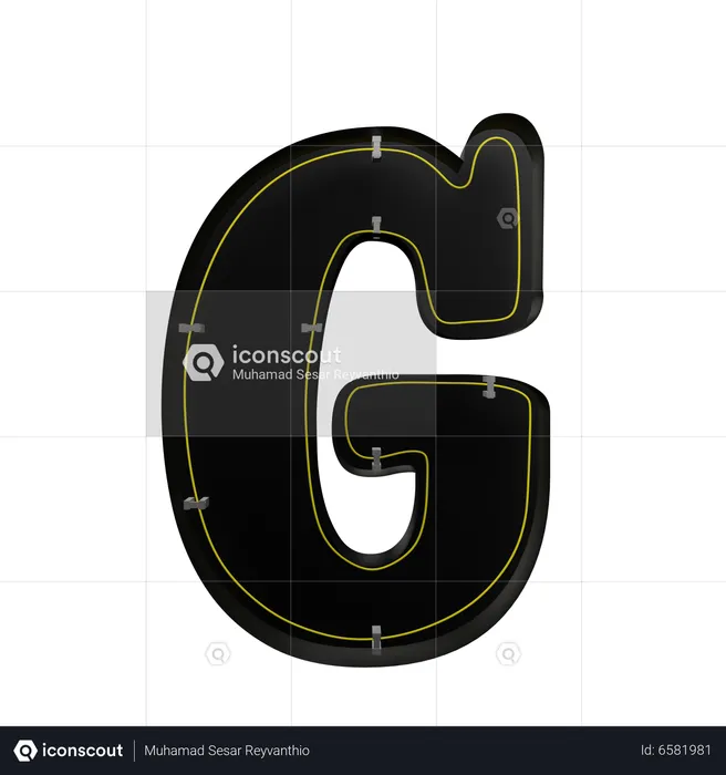 G alfabeto  3D Icon