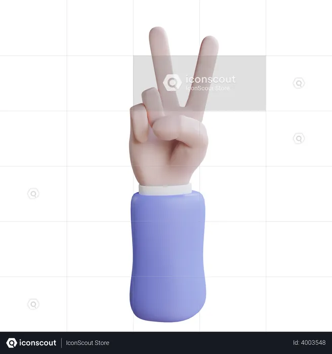 Gesto de la mano del signo de la paz  3D Icon