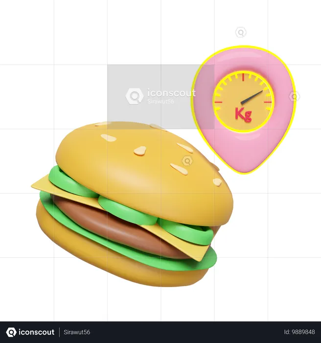 Hamburguesa  3D Icon