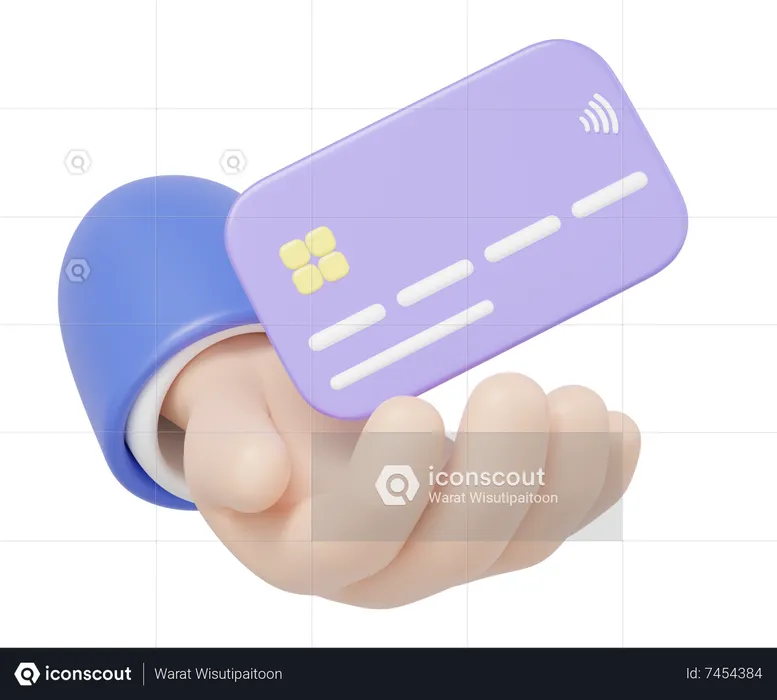 Hand Holding Credit Card  3D Icon