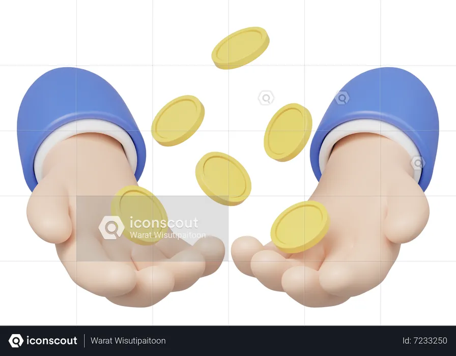 Holding Gold Coins  3D Icon