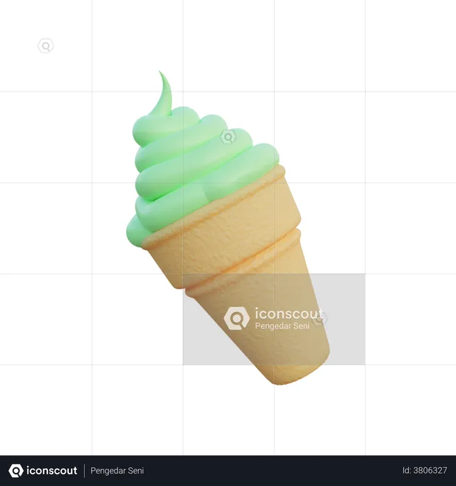 Ice Cream Cone  3D Illustration