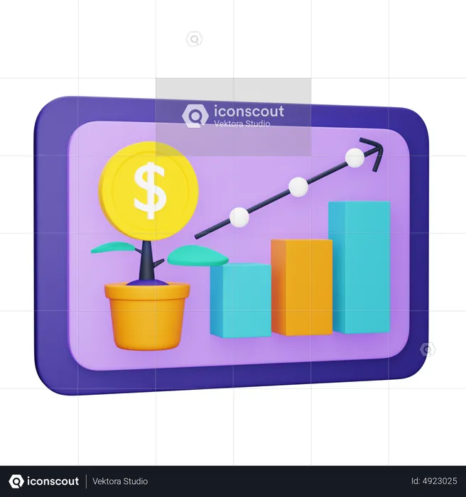 Investment Growth  3D Icon