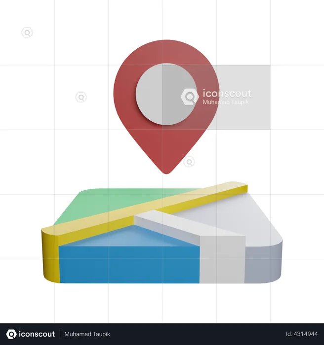 Localização do mapa Logo 3D Logo