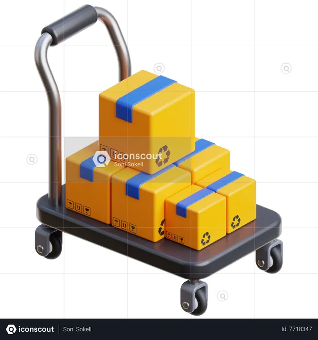 Logistics Trolley  3D Icon