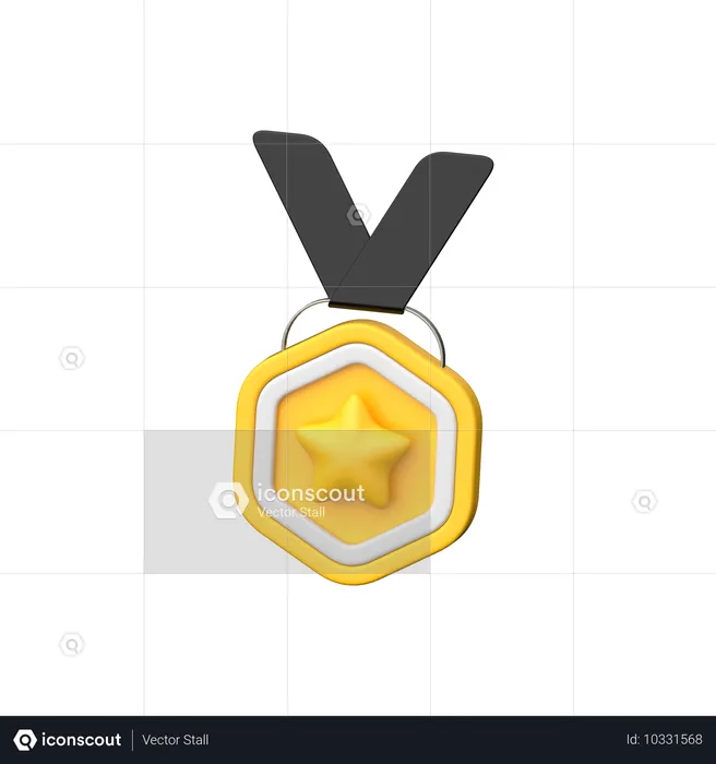 Medalla de oro  3D Icon