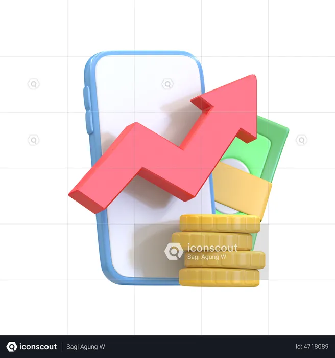 Online Financial Profit  3D Illustration