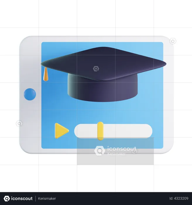 Online graduation  3D Icon