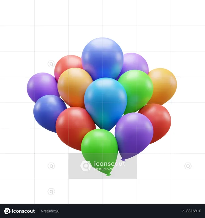 Party Balloons  3D Icon