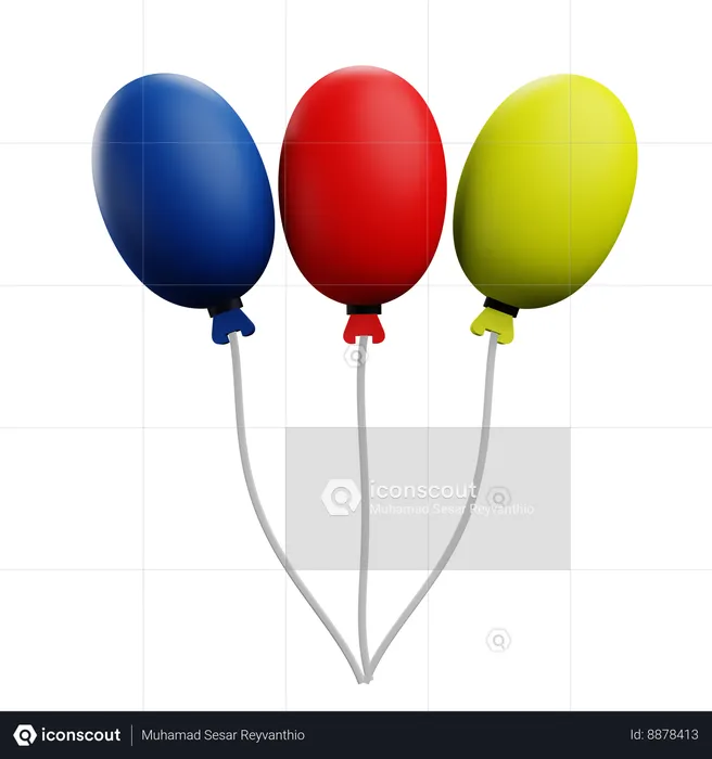 Party Balloons  3D Icon