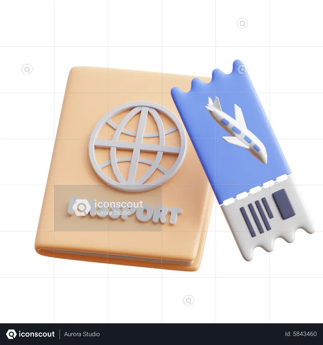 Pasaporte  3D Icon