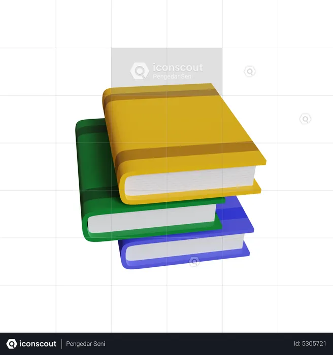 Pilha de livros  3D Icon