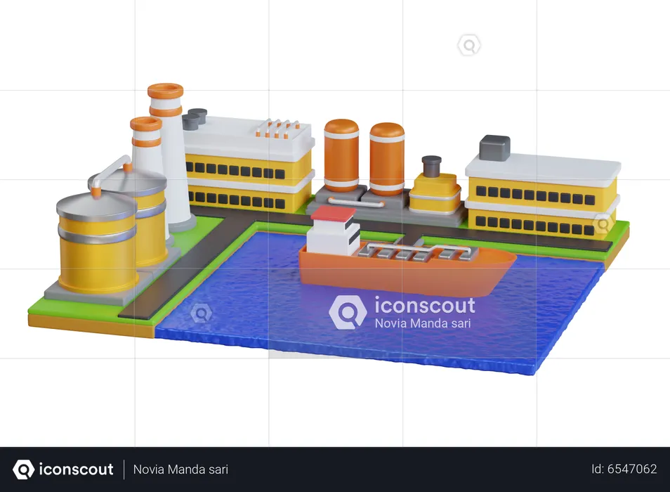 Porto de carga  3D Illustration