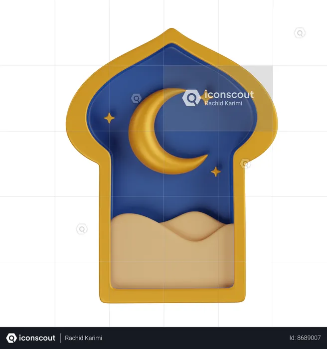 Désert de fenêtre de ramadan  3D Icon