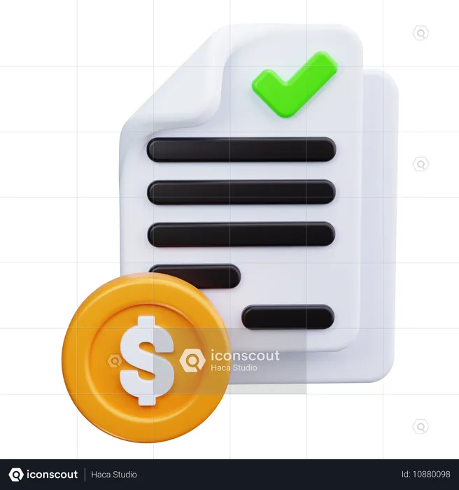 Recibo de pago  3D Icon