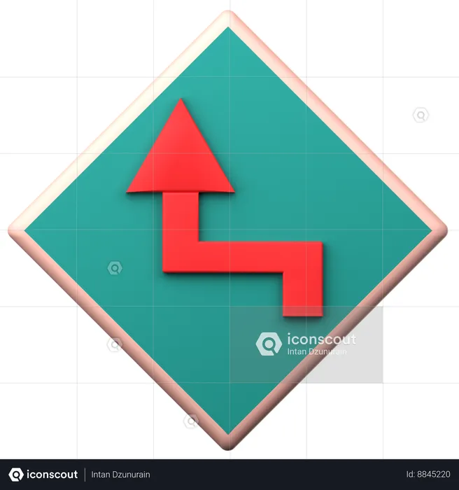 Reverse Turn  3D Icon