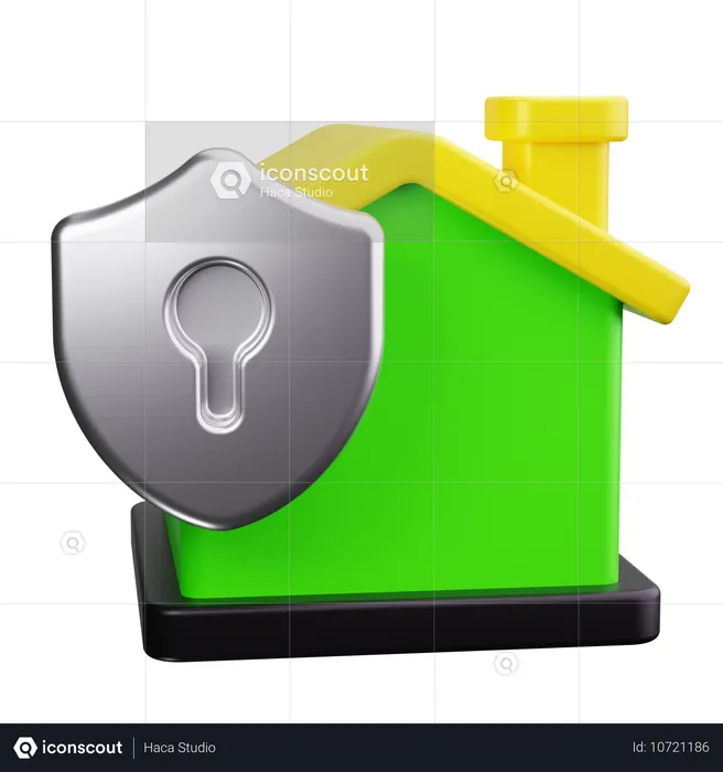 Seguridad de casa  3D Icon