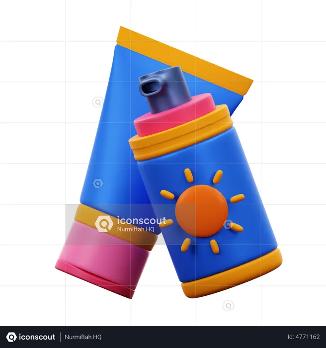 Sunscreen Lotion  3D Illustration