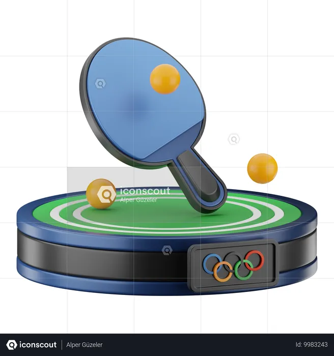 Deporte de tenis de mesa  3D Icon