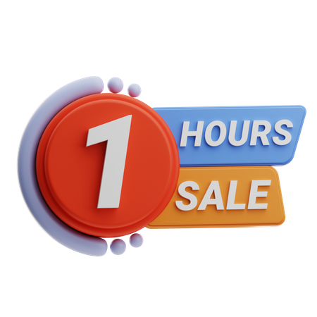 1 Hours Sale  3D Icon