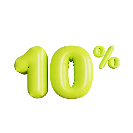 10 Percent Discount  3D Icon