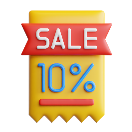 10 Percent Discount  3D Icon