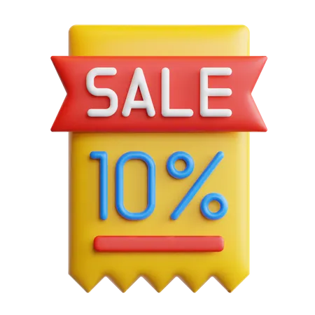 10 Percent Discount  3D Icon