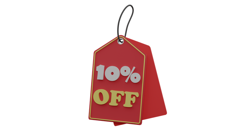 10 Percent Discount Tag  3D Icon