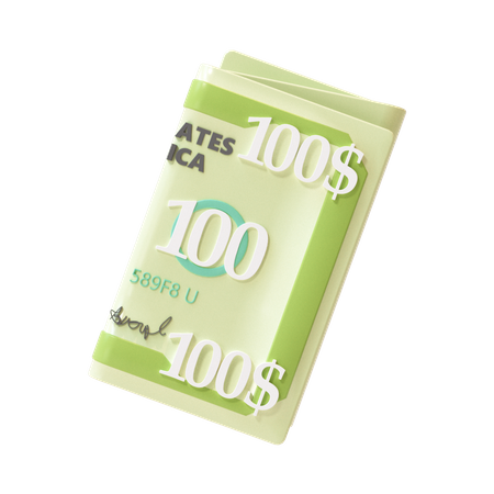 100 Dollar Note  3D Icon